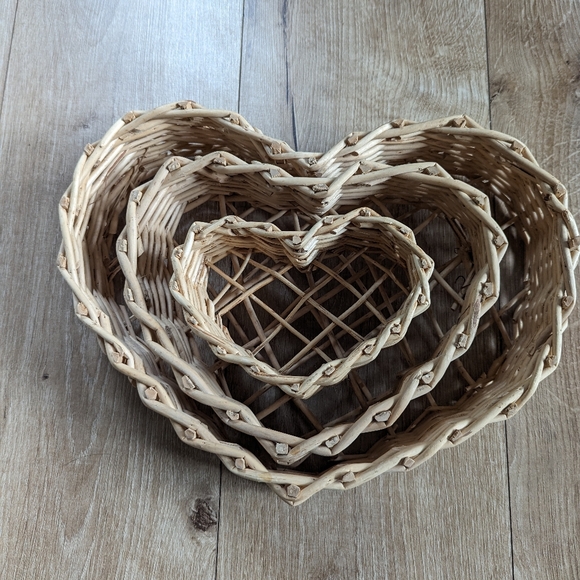 Vintage wicker heart set - Picture 3 of 6